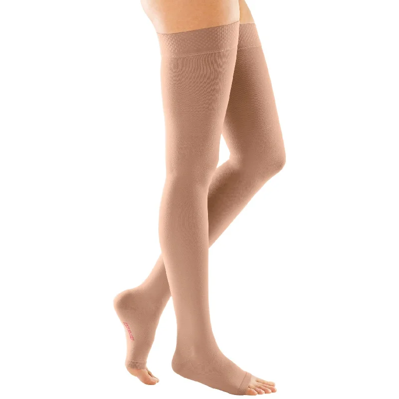 Silk Stockings for Formal EventsMediven Forte Thigh High 30-40 mmHg, Open Toe w/ Silicone Top Band