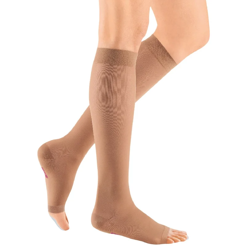 Silk Stockings with Reinforced ToeMediven Sheer & Soft Women's Knee High 20-30 mmHg, Open Toe