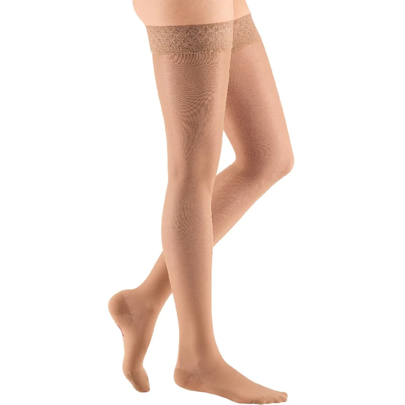 High Heels Silk Stockings MatchesMediven Sheer & Soft Women's Thigh High 15-20 mmHg w/ Lace Top Band