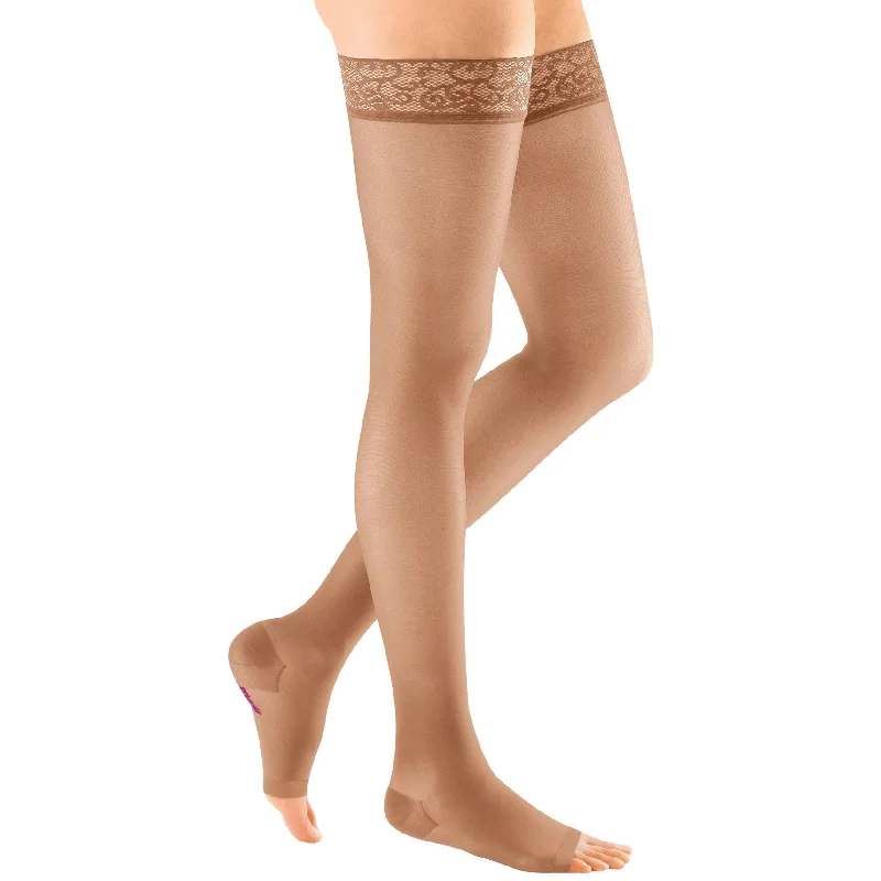 Designer Silk Stockings CollectionMediven Sheer & Soft Women's Thigh High 20-30 mmHg, Open Toe