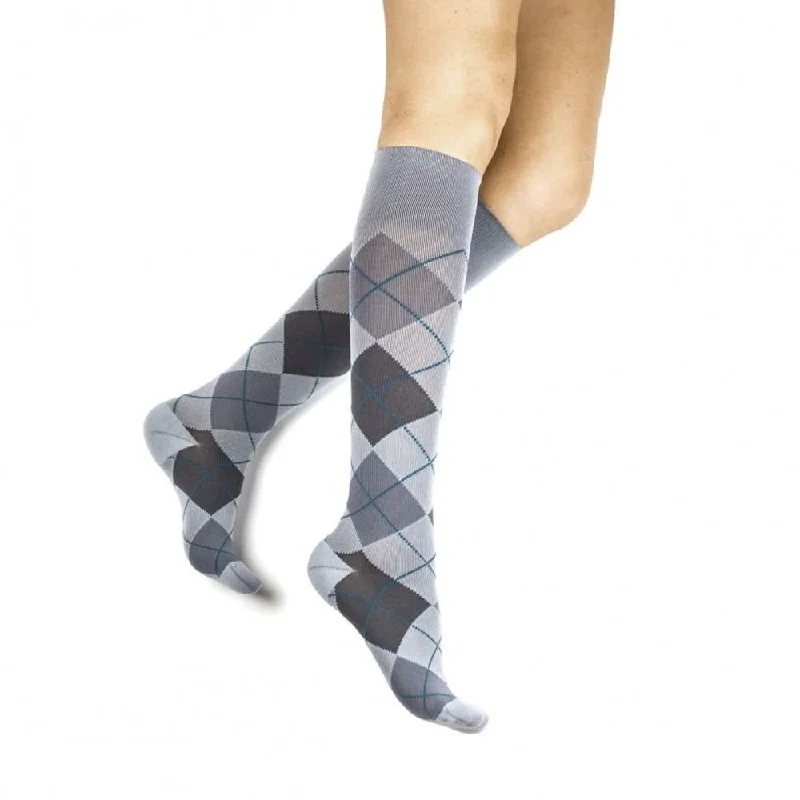 Absolute Silk Stockings ComfortRejuva® Argyle Knee High 15-20 mmHg