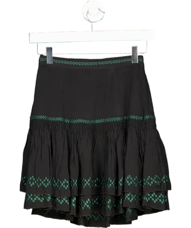 women's dressy skirtsSkye by Brora Black Embroidered Mini Skirt UK 6