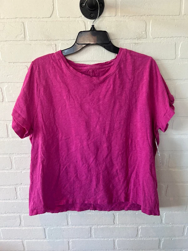 women's tops for those who love bold and vibrant colorsTop Short Sleeve Basic By J. Crew In Pink, Size: Xxl