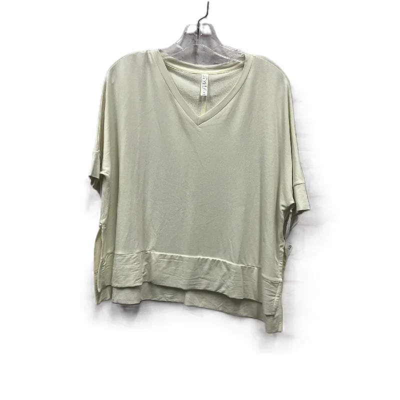 women's tops for those who appreciate subtle and muted tonesTop Short Sleeve Basic By Stylus In Tan, Size: S