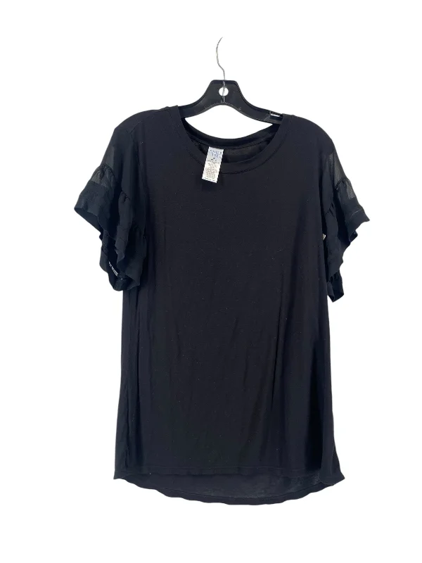 women's tops for everyday eleganceTop Short Sleeve Basic By Time And Tru In Black, Size: M