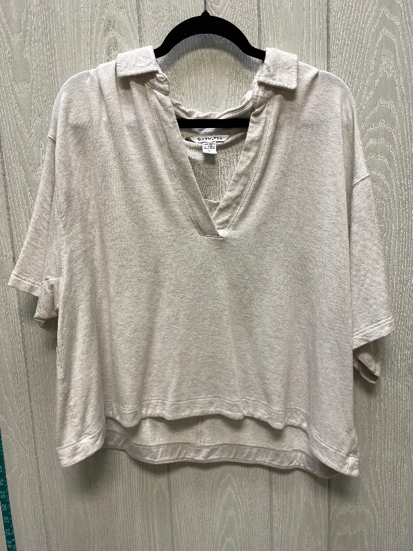 women's tops with bell sleevesTop Short Sleeve By Athleta In Cream, Size: L