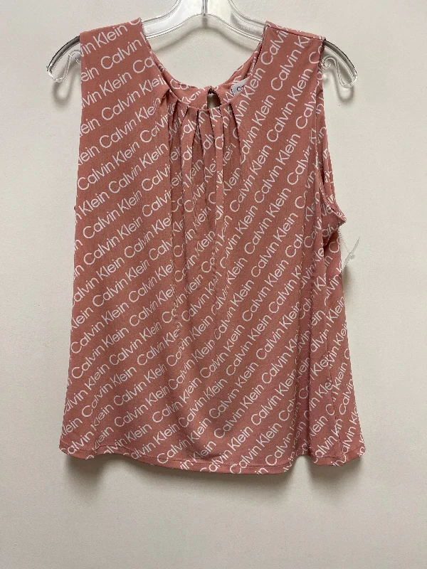 women's tops for wedding guest attireTop Short Sleeve By Calvin Klein In Pink, Size: Xl