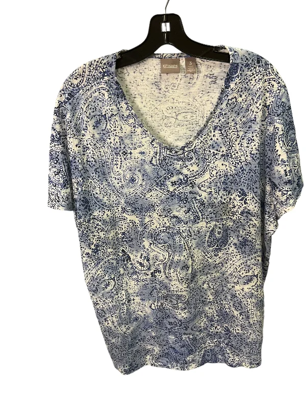 women's tops for those who want to add a touch of elegance and sophistication to their everyday wearTop Short Sleeve By Chicos In Blue, Size: L