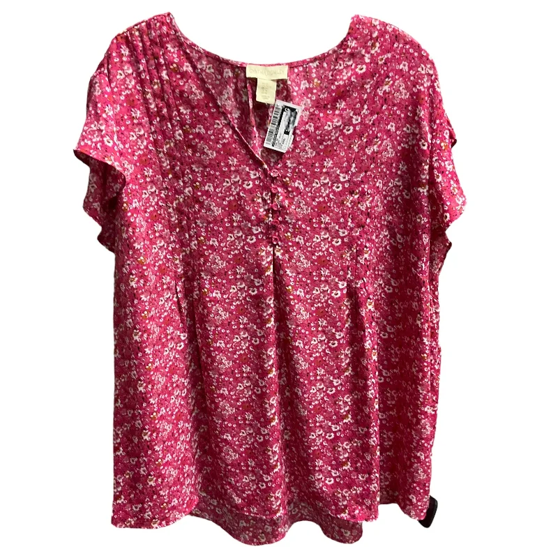 women's tops for those who want to stay updated with the latest fashion trendsTop Short Sleeve By Cynthia Rowley In Floral Print, Size: Xxxl