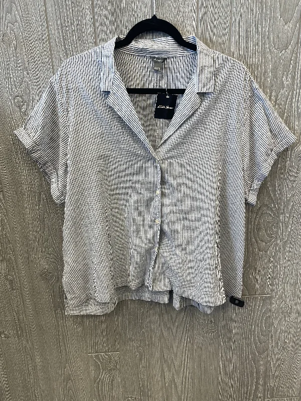 women's tops for business casual attireTop Short Sleeve By Eddie Bauer In Striped Pattern, Size: Xl