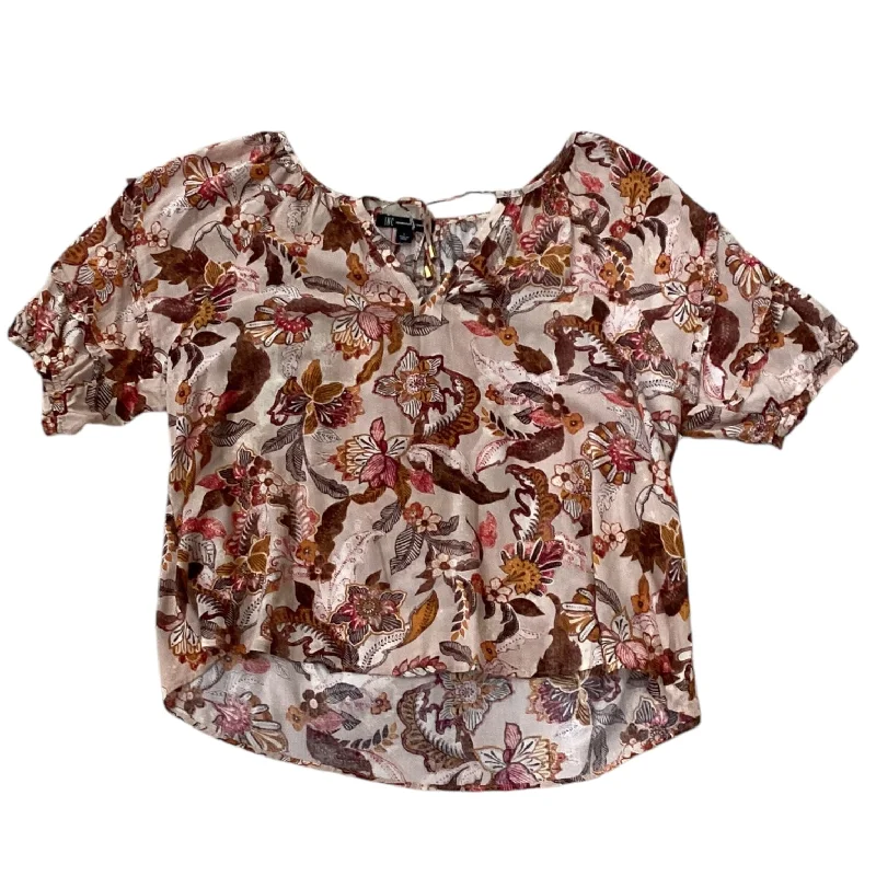 women's tops in solid colorsTop Short Sleeve By Inc In Red & Tan, Size: L