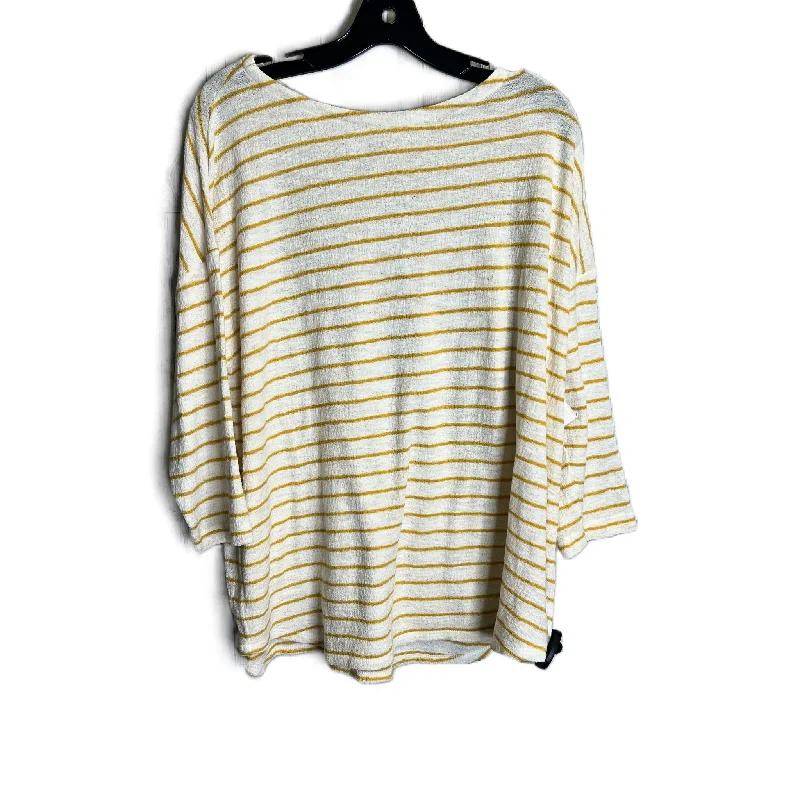 women's tops made from cottonTop Short Sleeve By J. Jill In Striped Pattern, Size: L