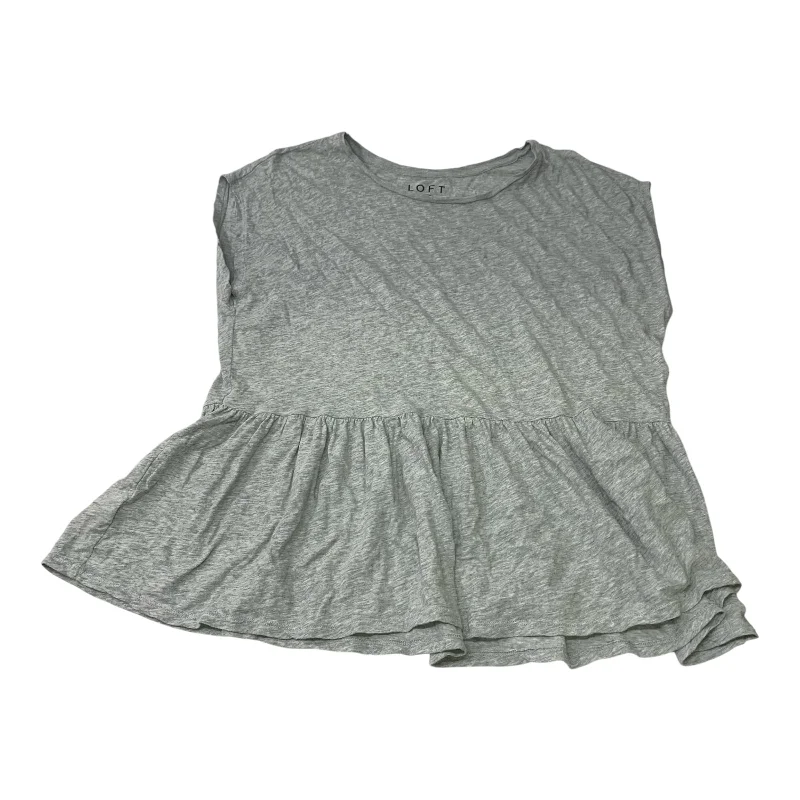 long-sleeved women's topsTop Short Sleeve By Loft In Grey, Size: S