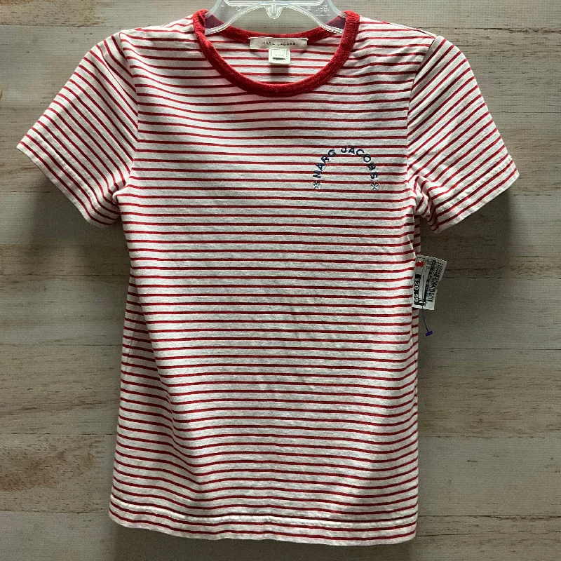 women's tops for those who want to wear pieces that are both functional and fashionableTop Short Sleeve By Marc By Marc Jacobs In Red White, Size: Xs