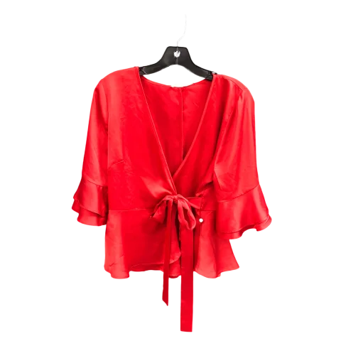 women's tops for those who love to dress up their casual looks with stylish topsTop Short Sleeve By Mi Ami In Red, Size: L