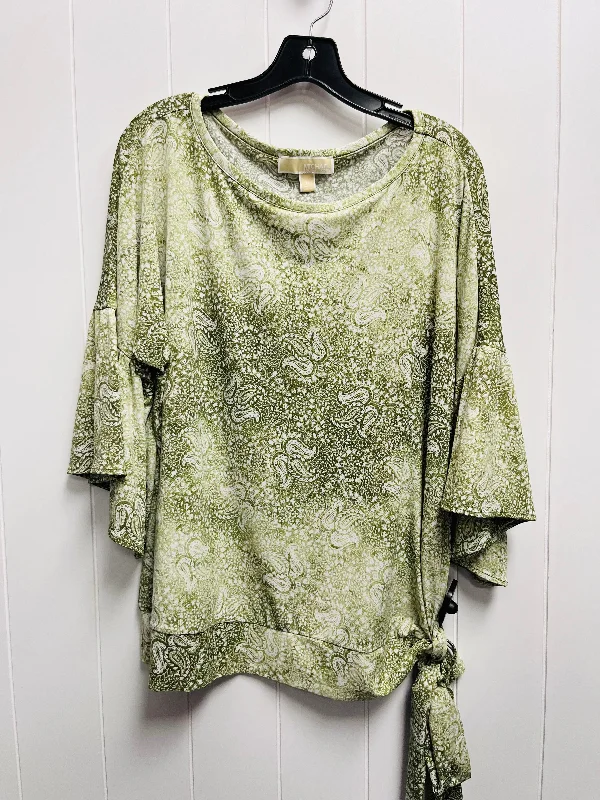 women's tops for creating capsule wardrobesTop Short Sleeve By Michael By Michael Kors In Green, Size: 1x