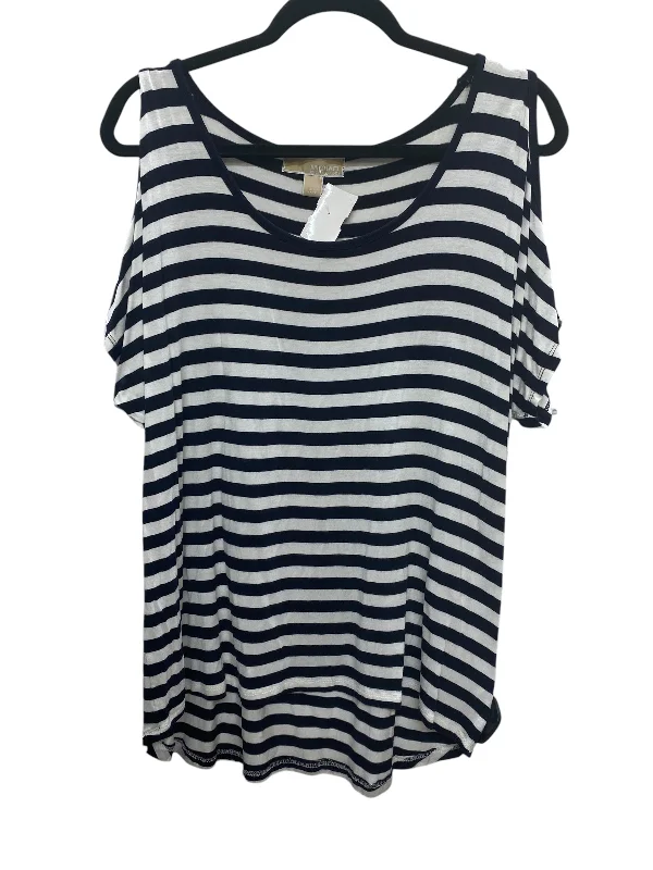 women's tops for those who prefer classic over trendy stylesTop Short Sleeve By Michael By Michael Kors In Striped Pattern, Size: L