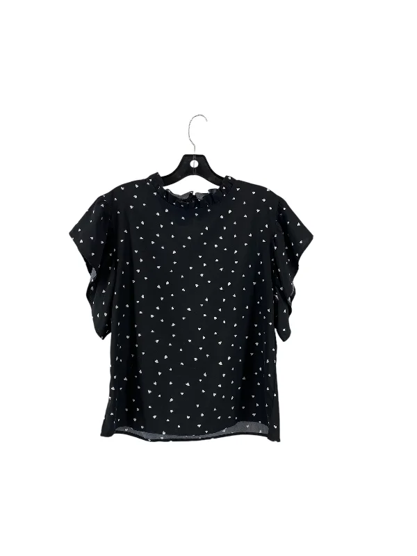 women's tops with sheer overlaysTop Short Sleeve By Shein In Black, Size: L