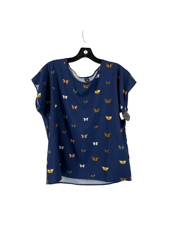 women's tops with flutter sleevesTop Short Sleeve By Shein In Blue, Size: L