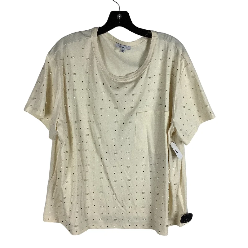 women's tops for relaxed weekendsTop Short Sleeve By White Birch In Cream, Size: Xl