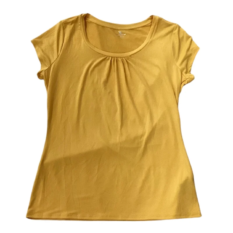 off-the-shoulder women's topsTop Short Sleeve By Worthington In Yellow, Size: M